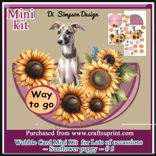 Wobble Card Mini Kit for lots of occasions-Sunflower Puppy #5