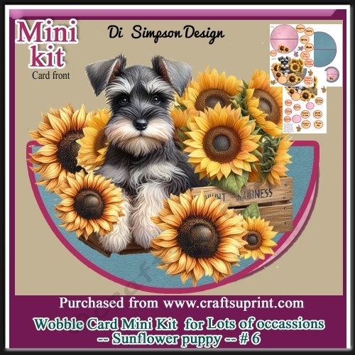 Wobble Card Mini Kit for lots of occasions-Sunflower Puppy # 6