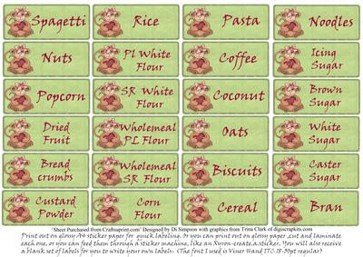 Pantry Labels- Girl Monkey-
