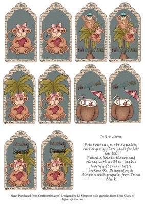 Monkey Fun Tags-girl Monkey