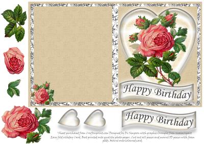 Floral Rose Birthday Topper