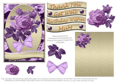 Floral Rose Topper for Birthday and More