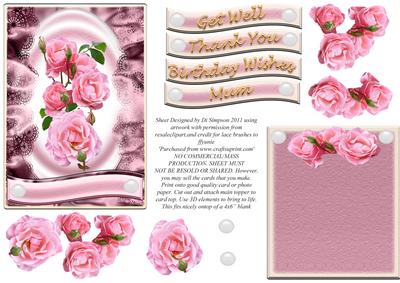 Lacey & Rose Floral Topper with 3D