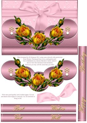 Vintage Yellow Rose and Lace with 3D