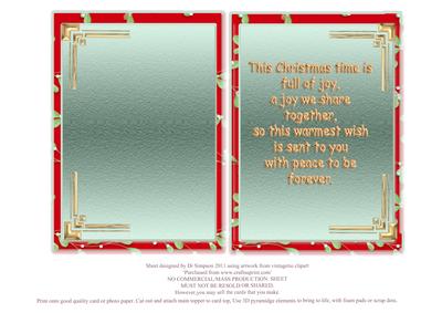 Insert for 5 x 7 Card for Christmas with Verse