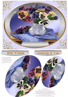 Lovey Vintage Floral Pansy Topper