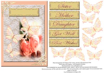 Floral and Lace Topper with 3D #2