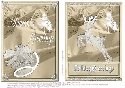 Christmas Snow Toppers X2-sepia