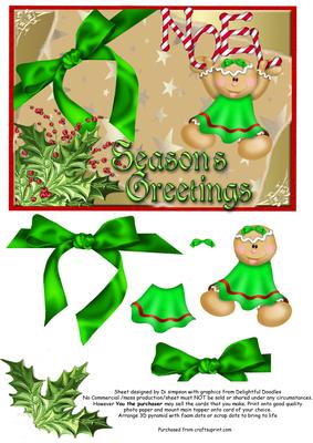 Christmas Greetings-noel- Gingerbread