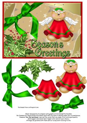 Seasons Greetings- Gingerbread Angel-