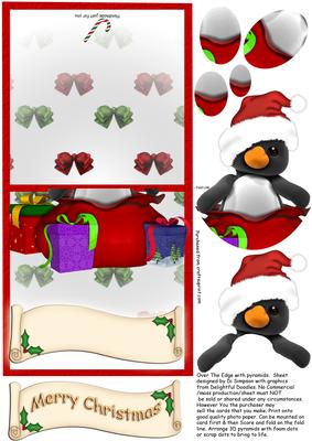 Over the Edge- Christmas Penguin with 3D