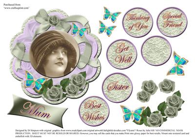 Vintage Lace, Floral and Lady-scalloped #3