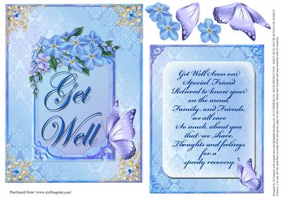 Get Well - to a Special Friend -blue Tones