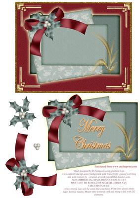 Beautiful 'merry Christmas' Card Topper