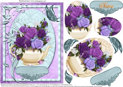 Beautiful Floral Teapot with Pyramid Elements #2
