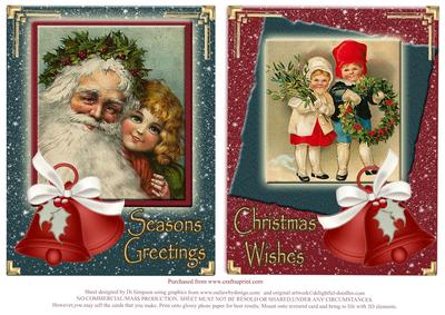 2 Lovely Christmas Toppers-vintage Theme