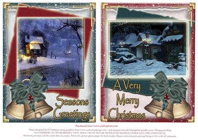 2 Lovely Christmas Toppers-snowy Themes