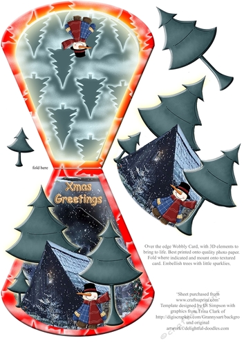 Xmas Greetings Over the Edge Wobble Card #10