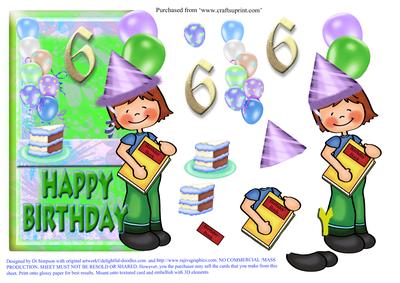 Happy Birthday for 6 Year Old
