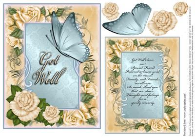 Get Well-roses and Butterfly #1