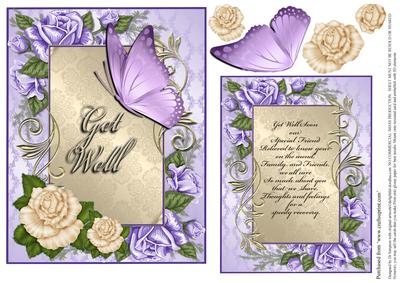 Get Well-roses and Butterfly #2