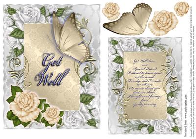 Get Well-roses and Butterfly #4