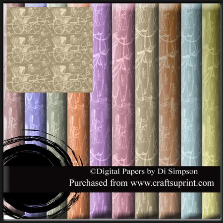Digital Papers-vintage Horse & Carriage