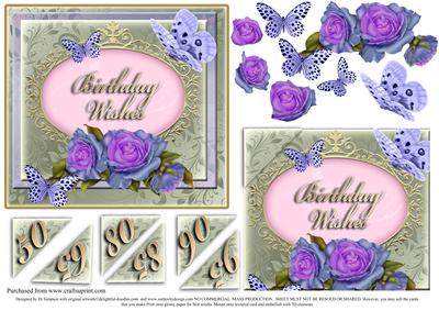Roses & Butterflies Birthday Wishes #2