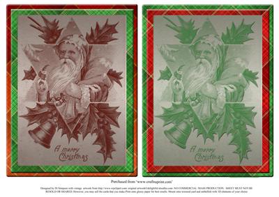 Vintage Christmas Santa in 2 Shades