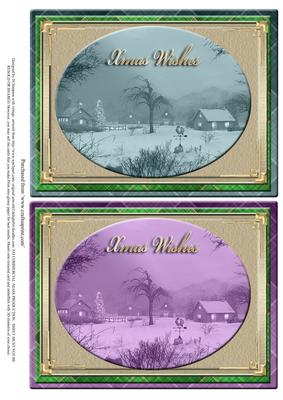 Vintage Christmas Scenes in 2 Shades