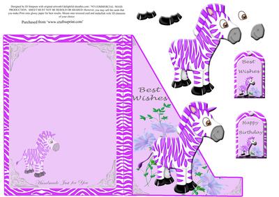 Zebra-shaped Front Print and Fold- So Cute