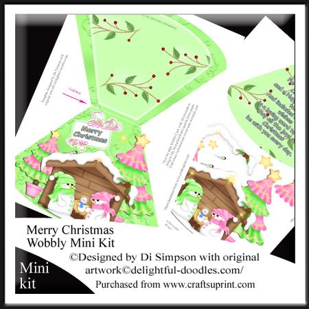 Large Wobbly Card- Merry Christmas #6