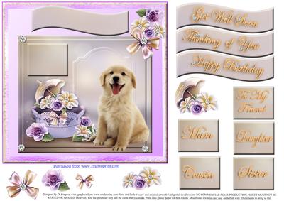 Gorgeous Golden Retriever Puppy Topper for Various Occasions