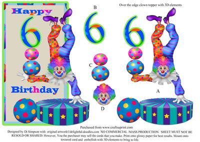 Over the Edge Birthday Clown -6 Yrs
