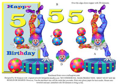 Over the Edge Birthday Clown -5yrs