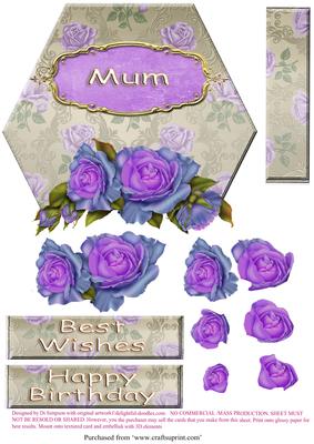 Gorgeous Shaped Birthday Topper with Roses #1