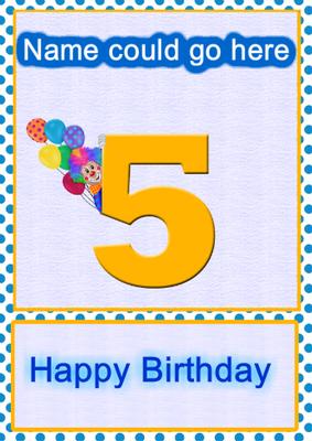 Bright and Fun for Little Boys 5th Birthday