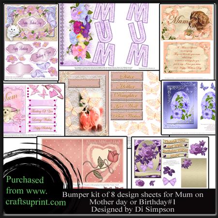 Bumber Kit- 8 Sheets for Mum on Mothers Day or Other
