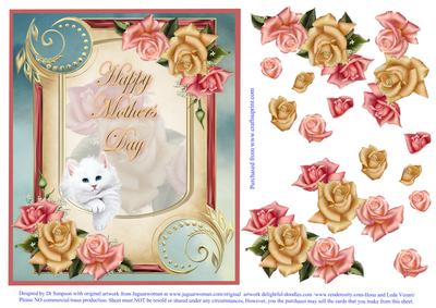 Mothers Day- Edwardian Roses and Sweet Puss