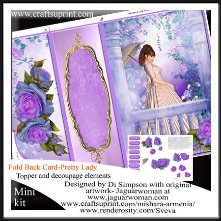 Scalloped Edge Fold Back Card- Pretty Lady