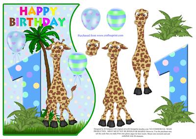 1st Birthday- Jungle Topper for Little Boy