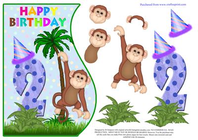 2nd Birthday- Jungle Topper for Little Boy