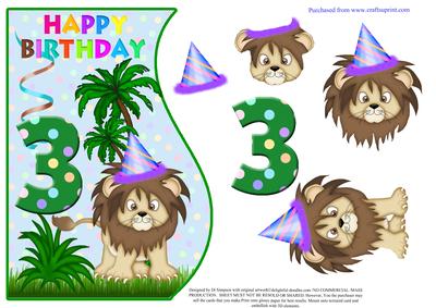 3rd Birthday- Jungle Topper for Little Boy