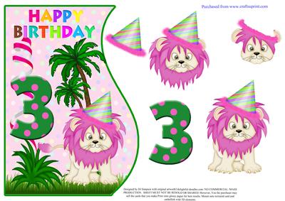3rd Birthday- Jungle Topper for Little Girl