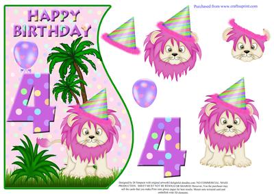 4th Birthday- Jungle Topper for Little Girl