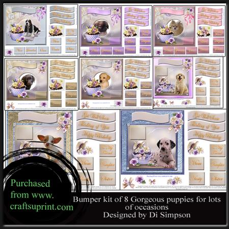 Bumber Kit- 8 Cute Puppy Designs for Lots of Occasions