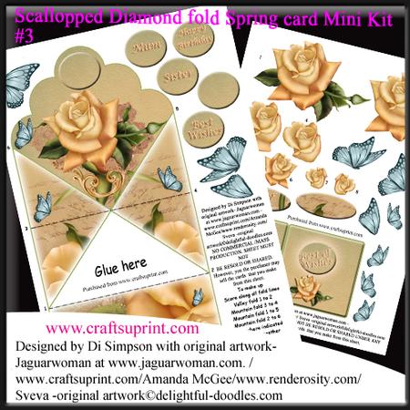 Mini Kit - Scallopped Diamond Fold Spring Card #3