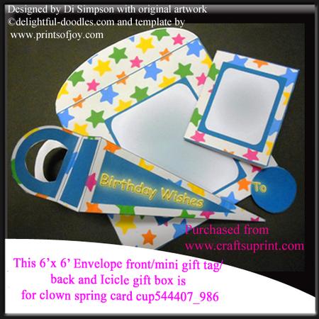 Envelope,mini Gift Card,icicle Box for Clown Spring Card