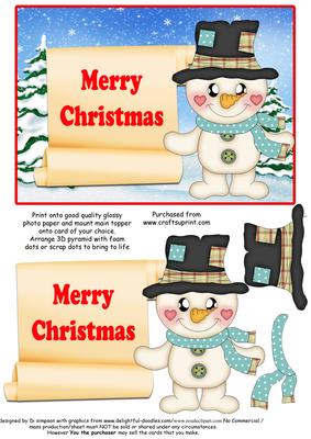 Merry Christmas- with Festive Snowman #2