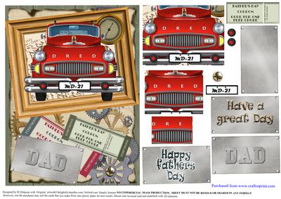 Red Retro Car - Fathers Day #4